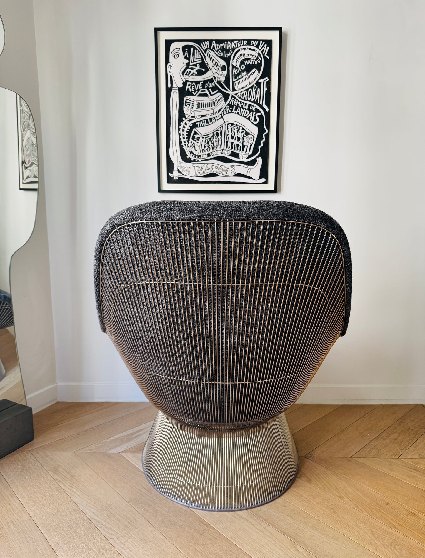 Fauteuil Easy Chair gris, Warren Platner, Editions Knoll, 2000s