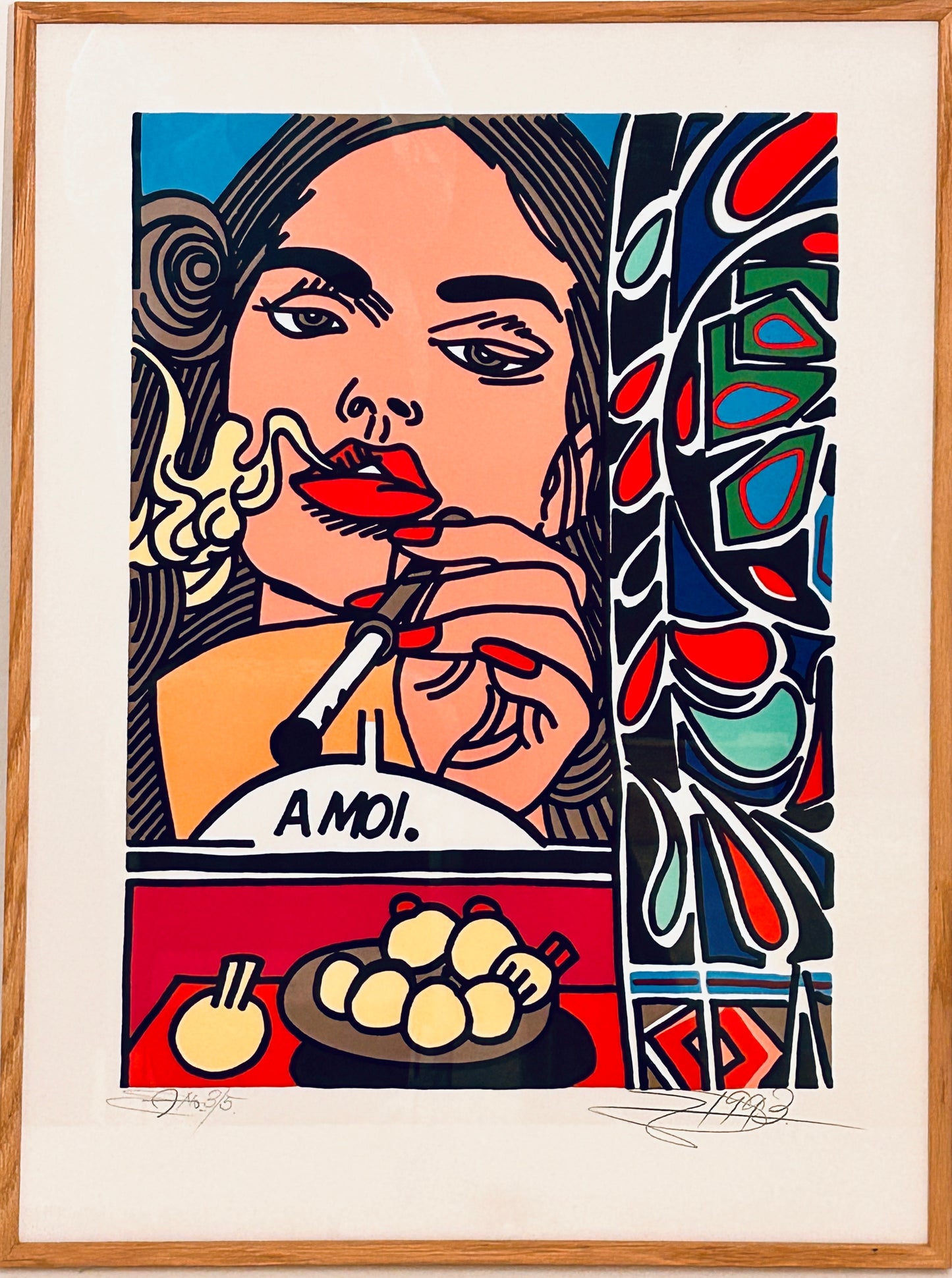 Lithographie Erro, La femme fatale, 90s