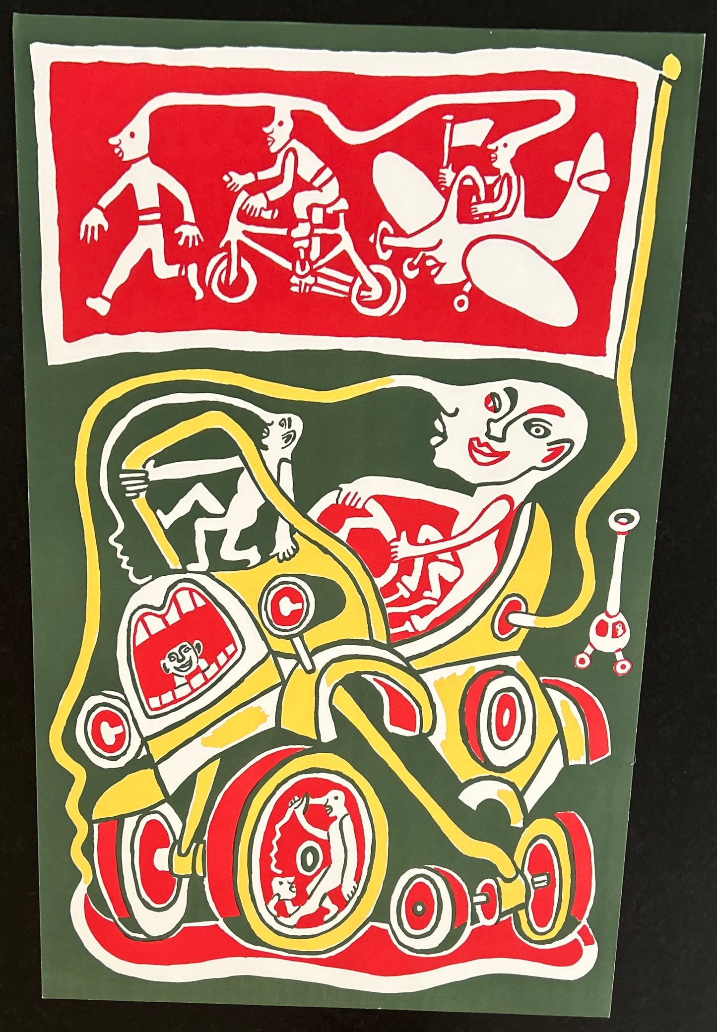 Sérigraphie Yvon Taillandier, tracteur vert, 2000s