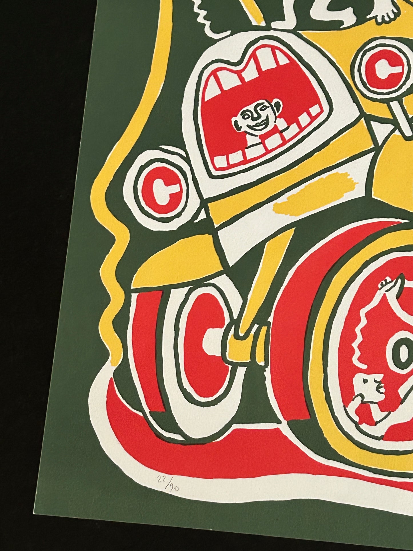 Sérigraphie Yvon Taillandier, tracteur vert, 2000s