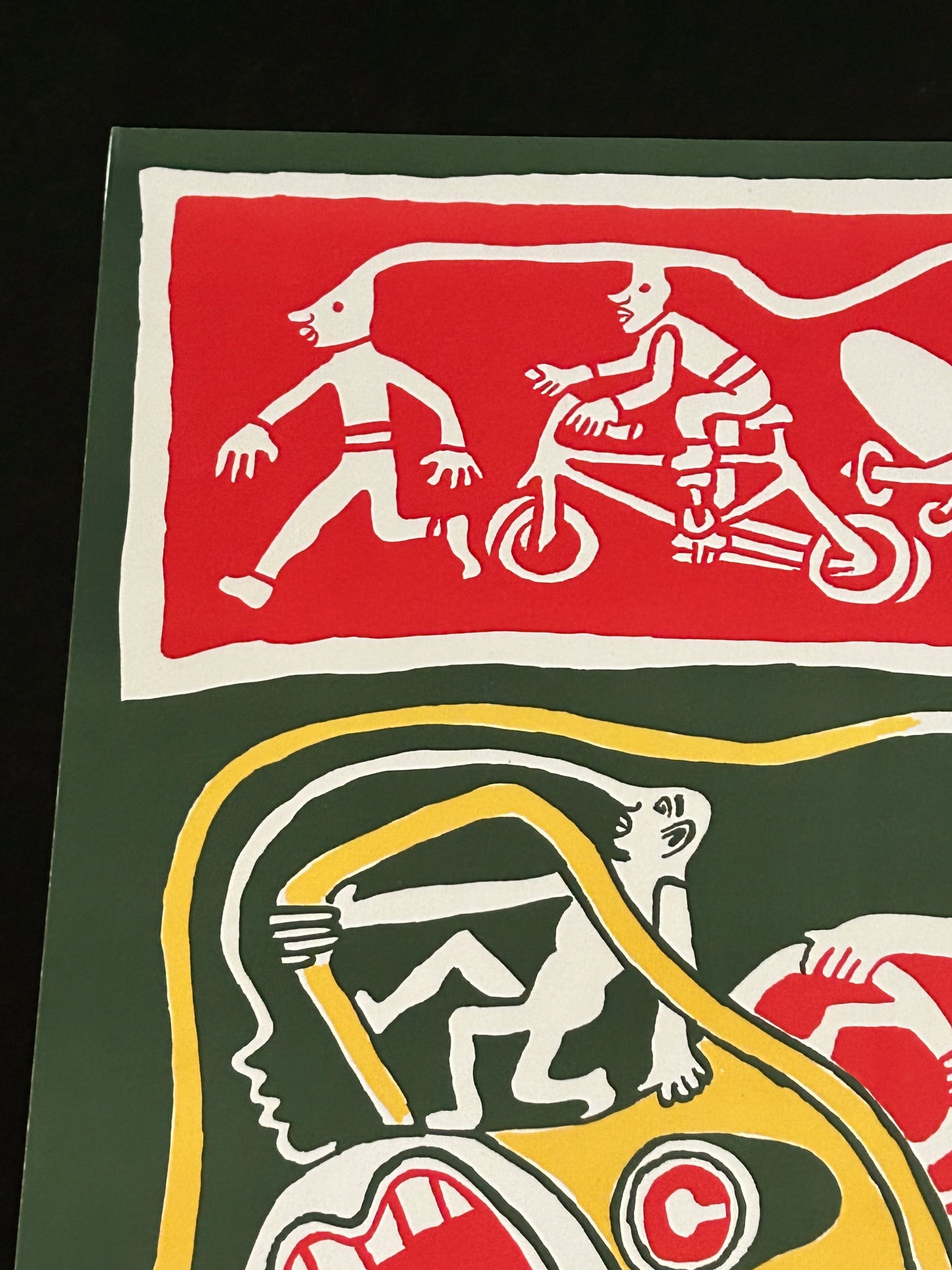 Sérigraphie Yvon Taillandier, tracteur vert, 2000s