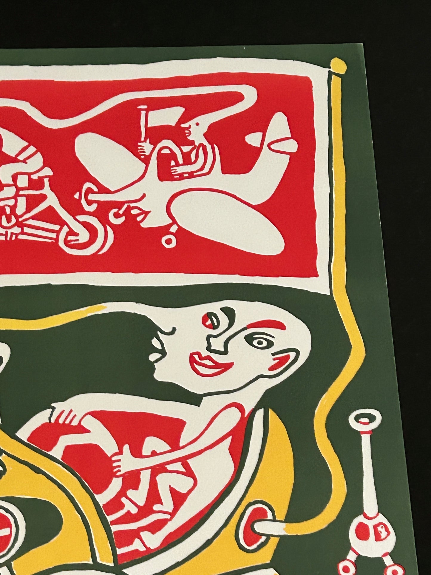 Sérigraphie Yvon Taillandier, tracteur vert, 2000s