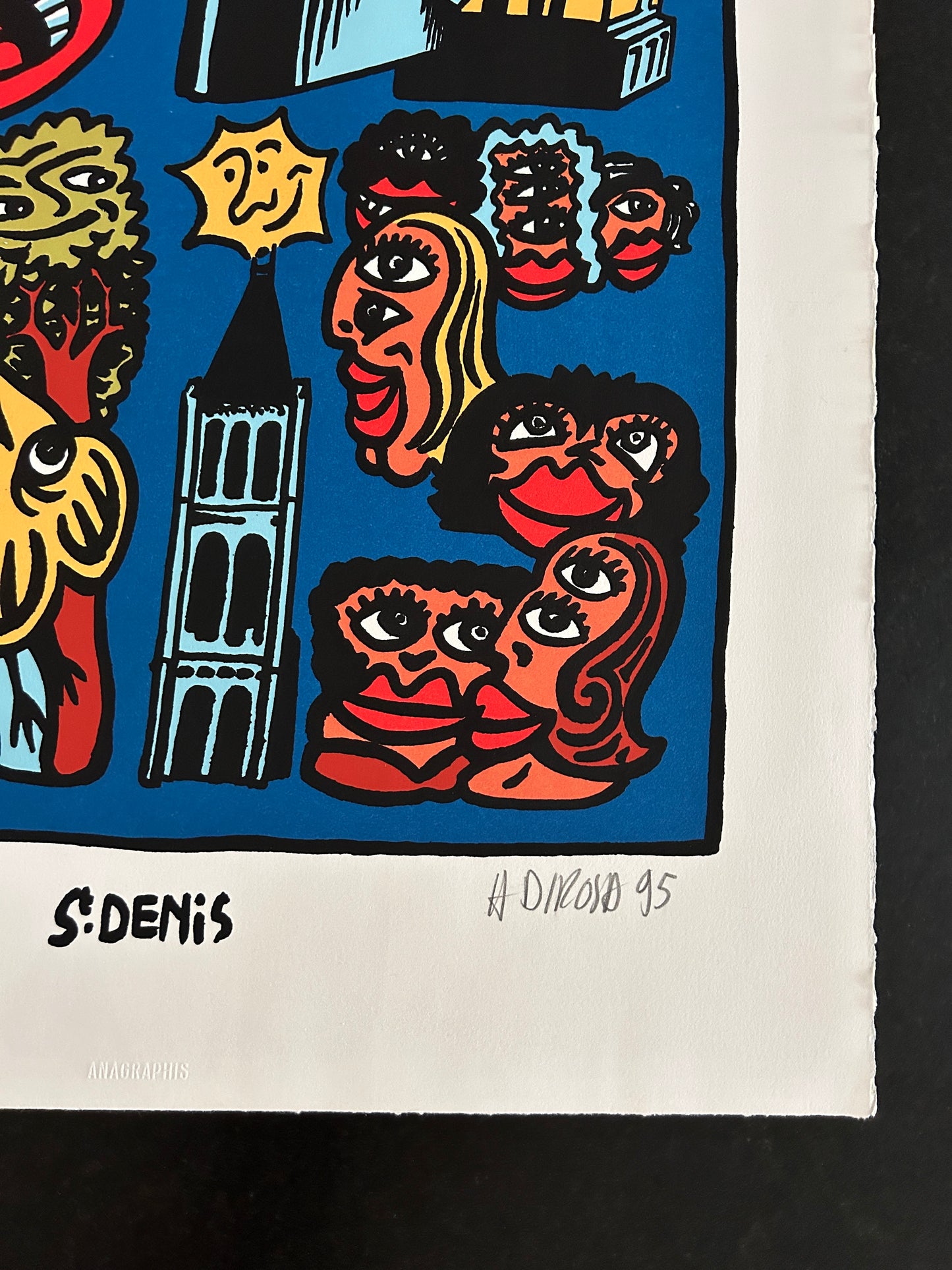 Lithographie "Saint Denis", Hervé di Rosa, 90s