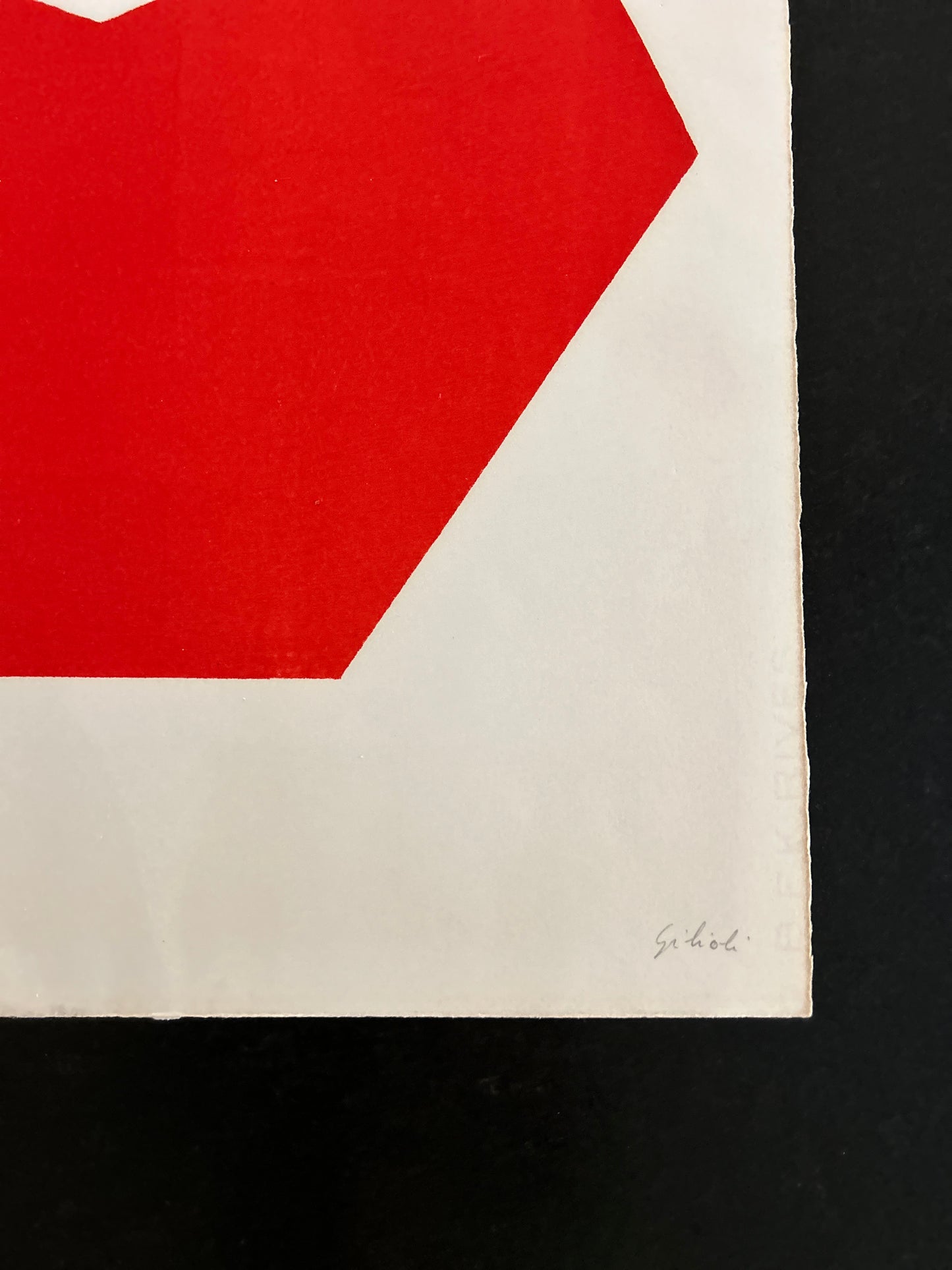 Lithographie Gilioli, rond jaune, Composition, 70s