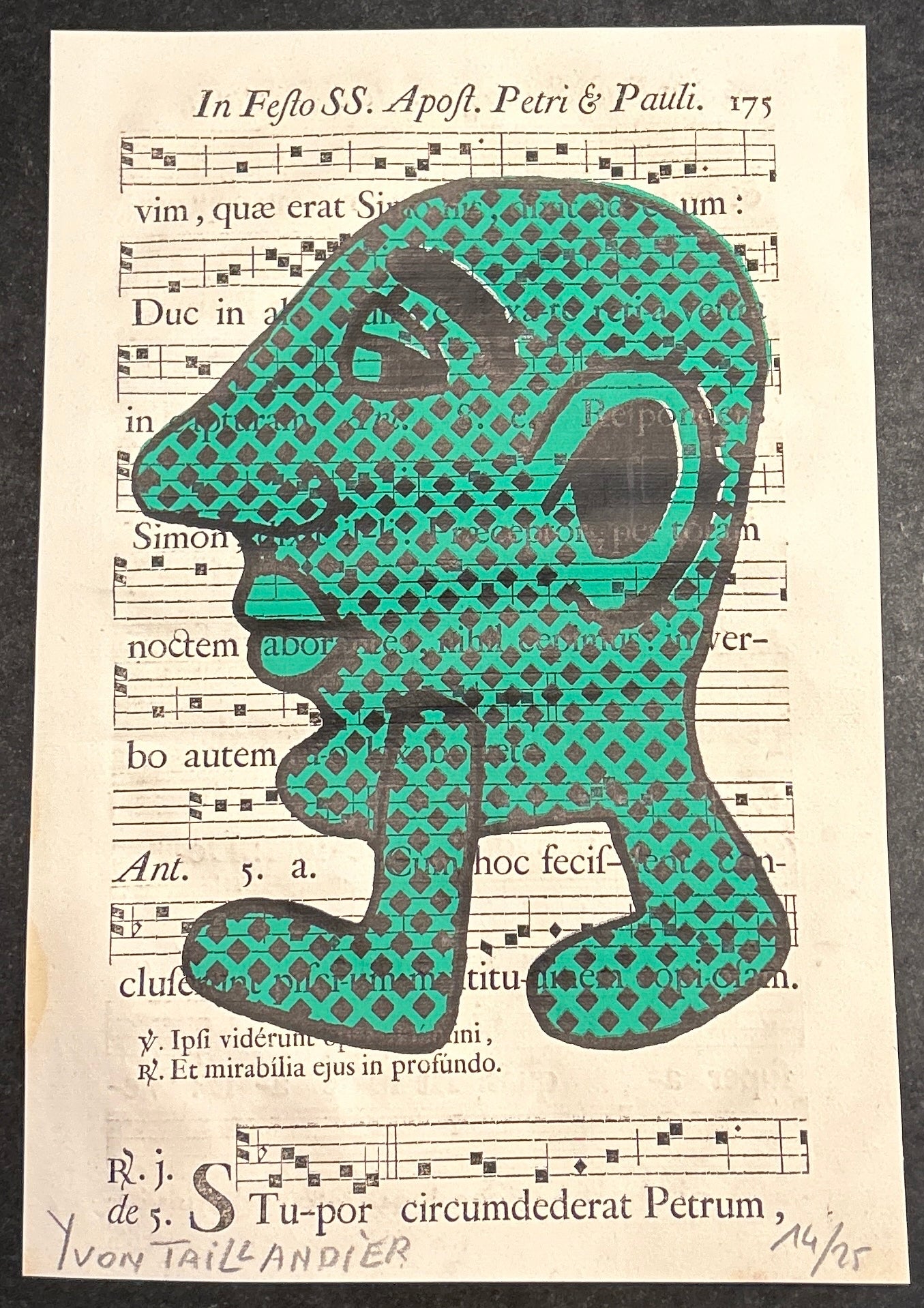 Sérigraphie, Capitipède vert, Yvon Taillandier, 2015