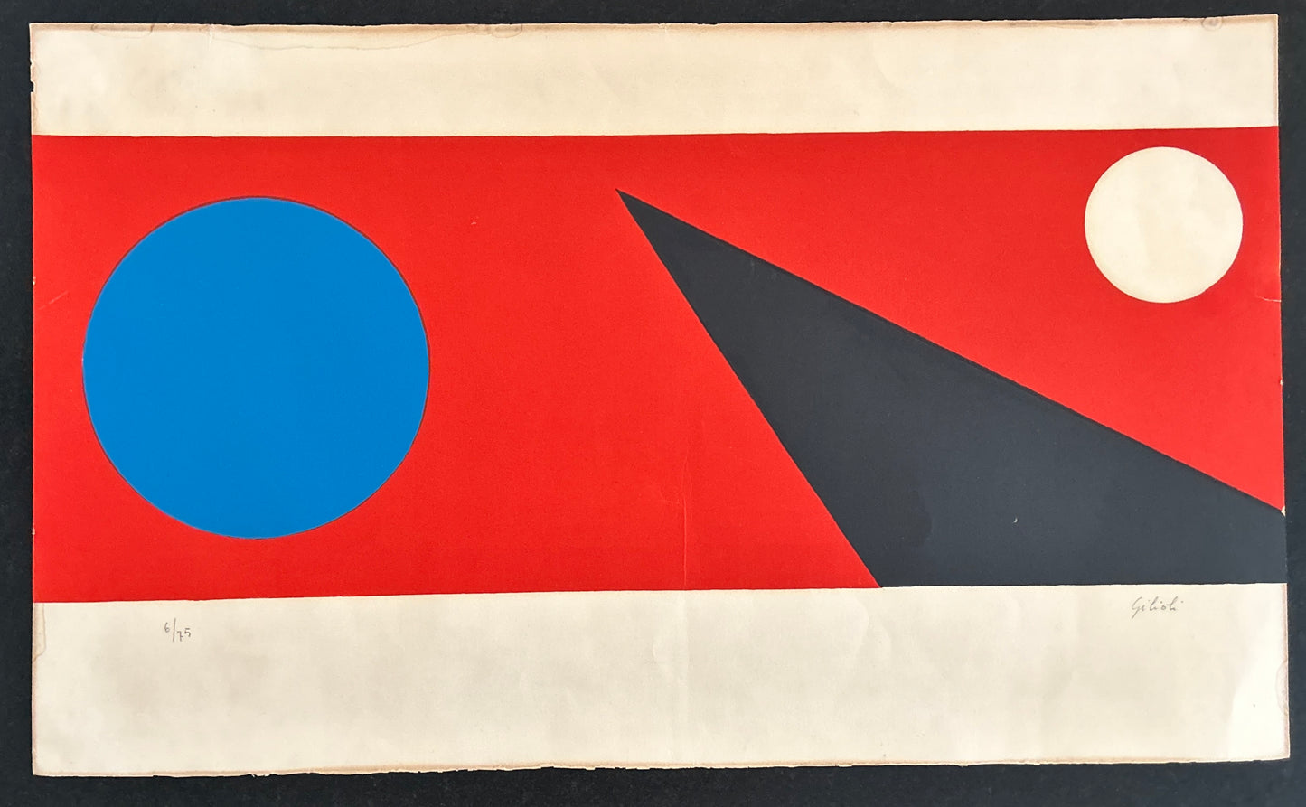 Lithographie, Composition géométrique, Emile Gilioli, 70s