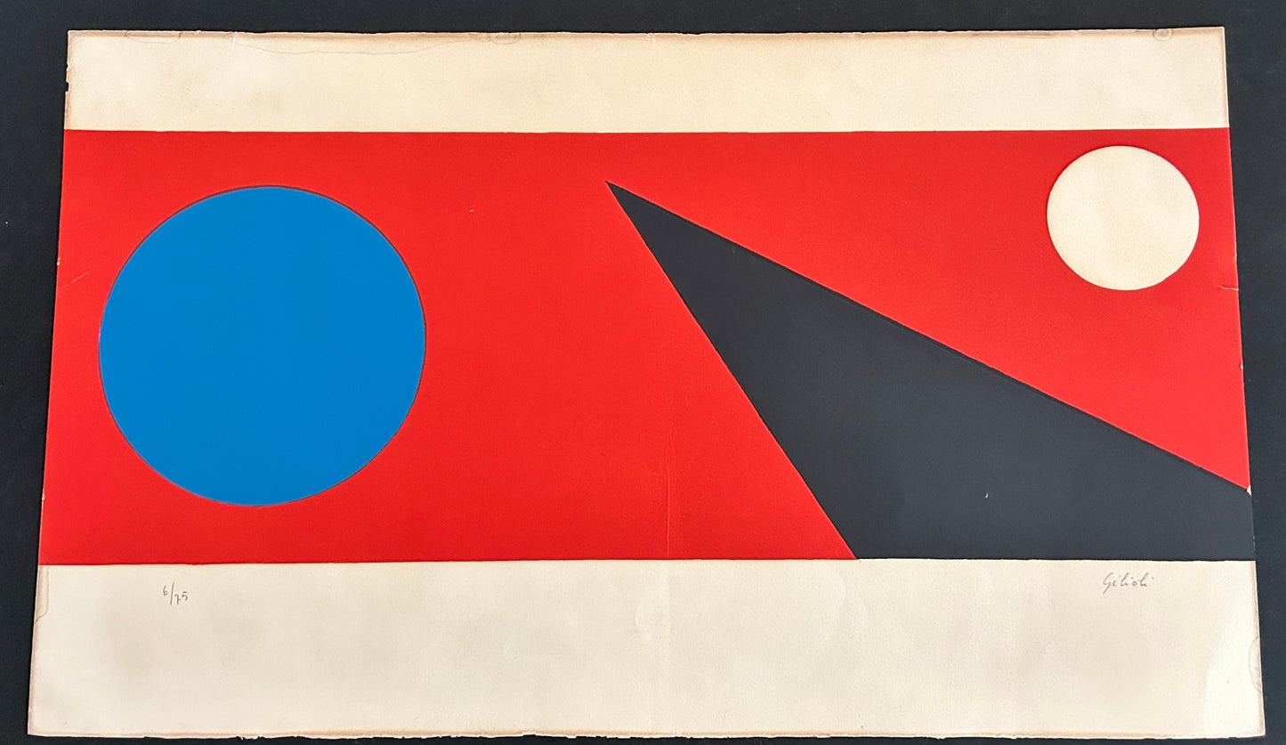 Lithographie, Composition géométrique, Emile Gilioli, 70s