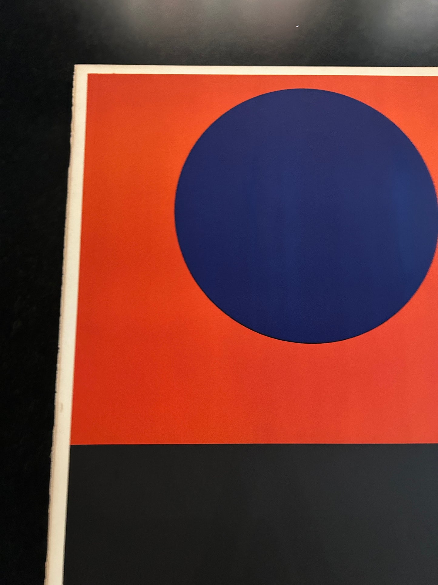 Lithographie GILIOLI, "Composition" rond bleu, 70s