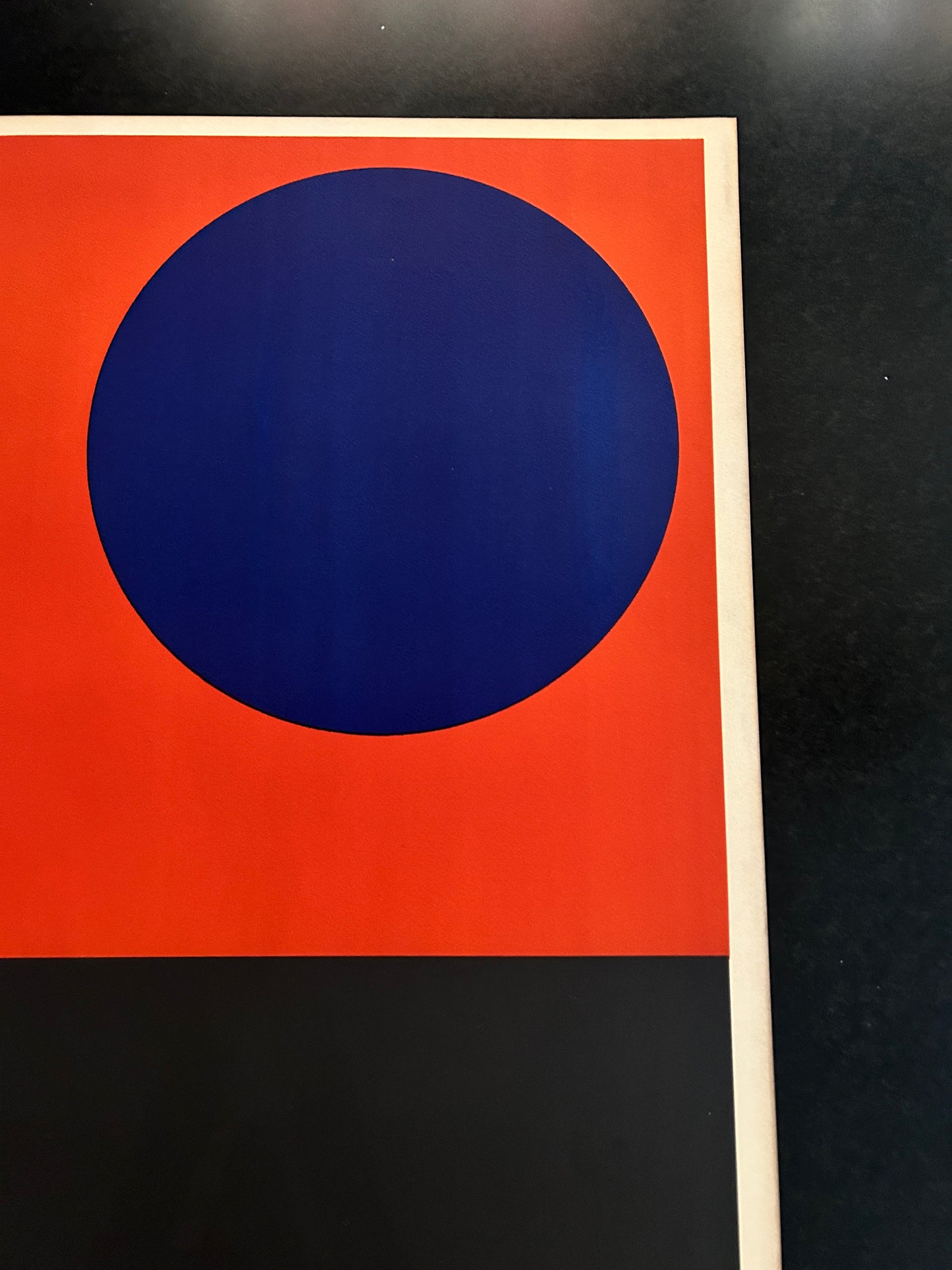 Lithographie GILIOLI, "Composition" rond bleu, 70s