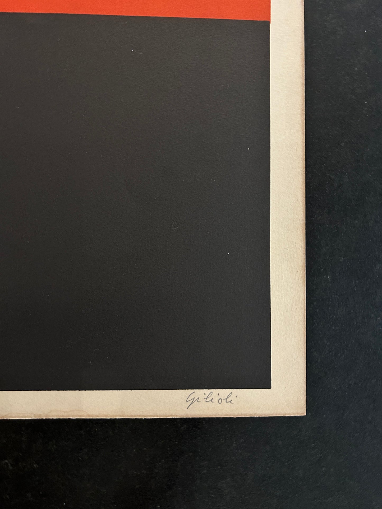 Lithographie GILIOLI, "Composition" rond bleu, 70s