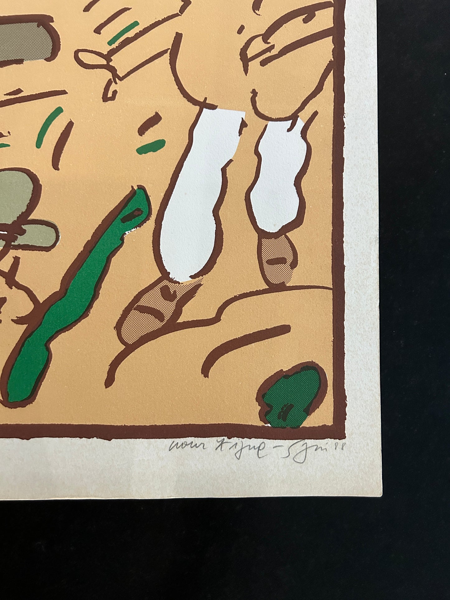 Lithographie, Hommes au Chapeau, Segui, 80s