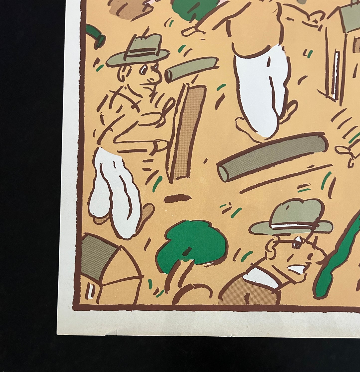 Lithographie, Hommes au Chapeau, Segui, 80s