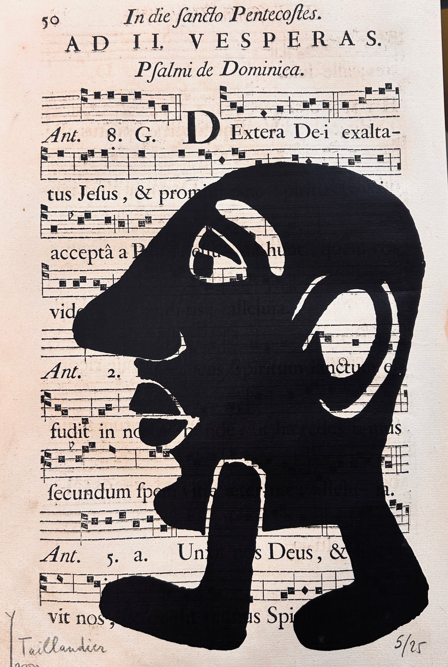 Lithographie Yvon Taillandier, Capitipède noir, 2000s