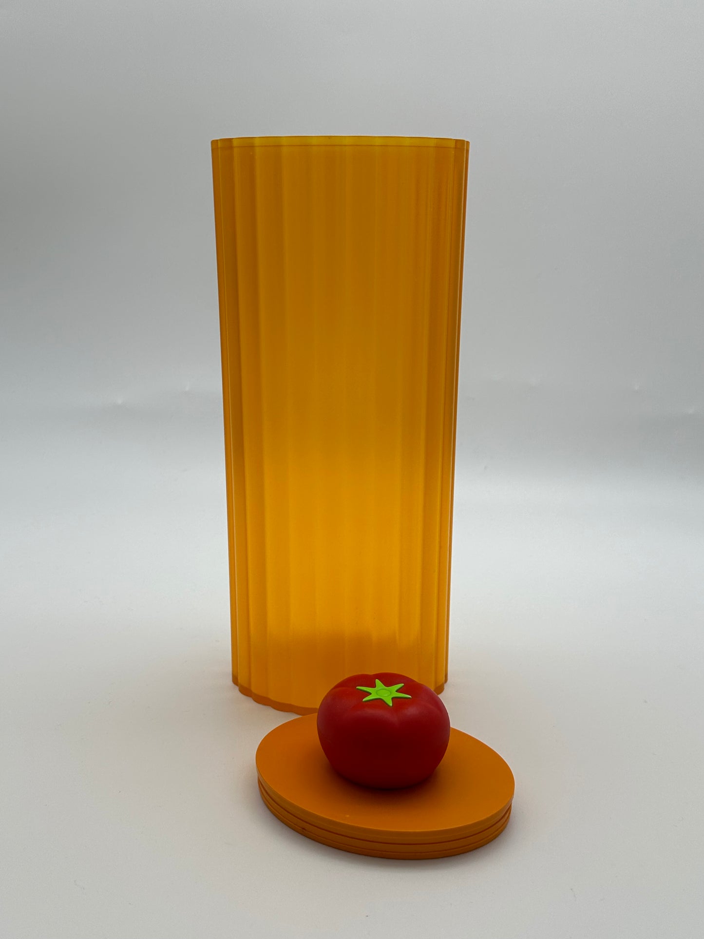 Boite à spaghetti "Rigatone" orange, Stefano Giovannoni, Alessi , 80s
