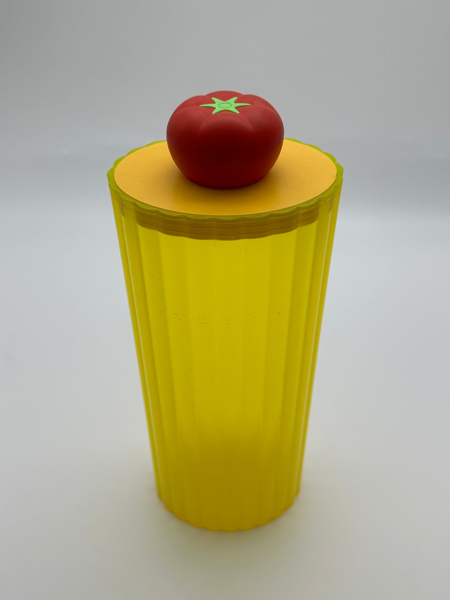 Boite à spaghetti "Rigatone" jaune, Stefano Giovannoni, Alessi , 80s