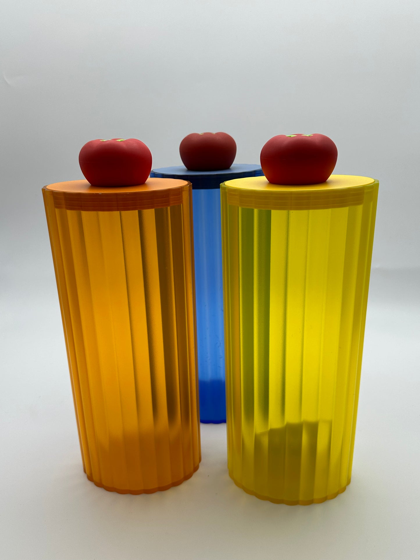 Boite à spaghetti "Rigatone" jaune, Stefano Giovannoni, Alessi , 80s