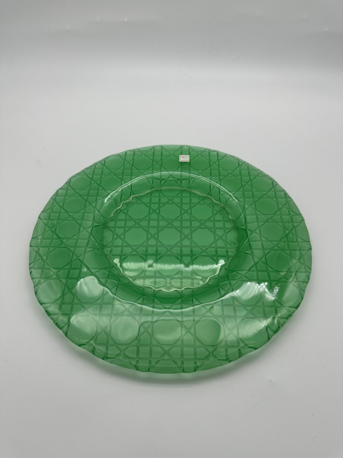 Assiette de présentation en cristal, cannage XL, Dior, 80s