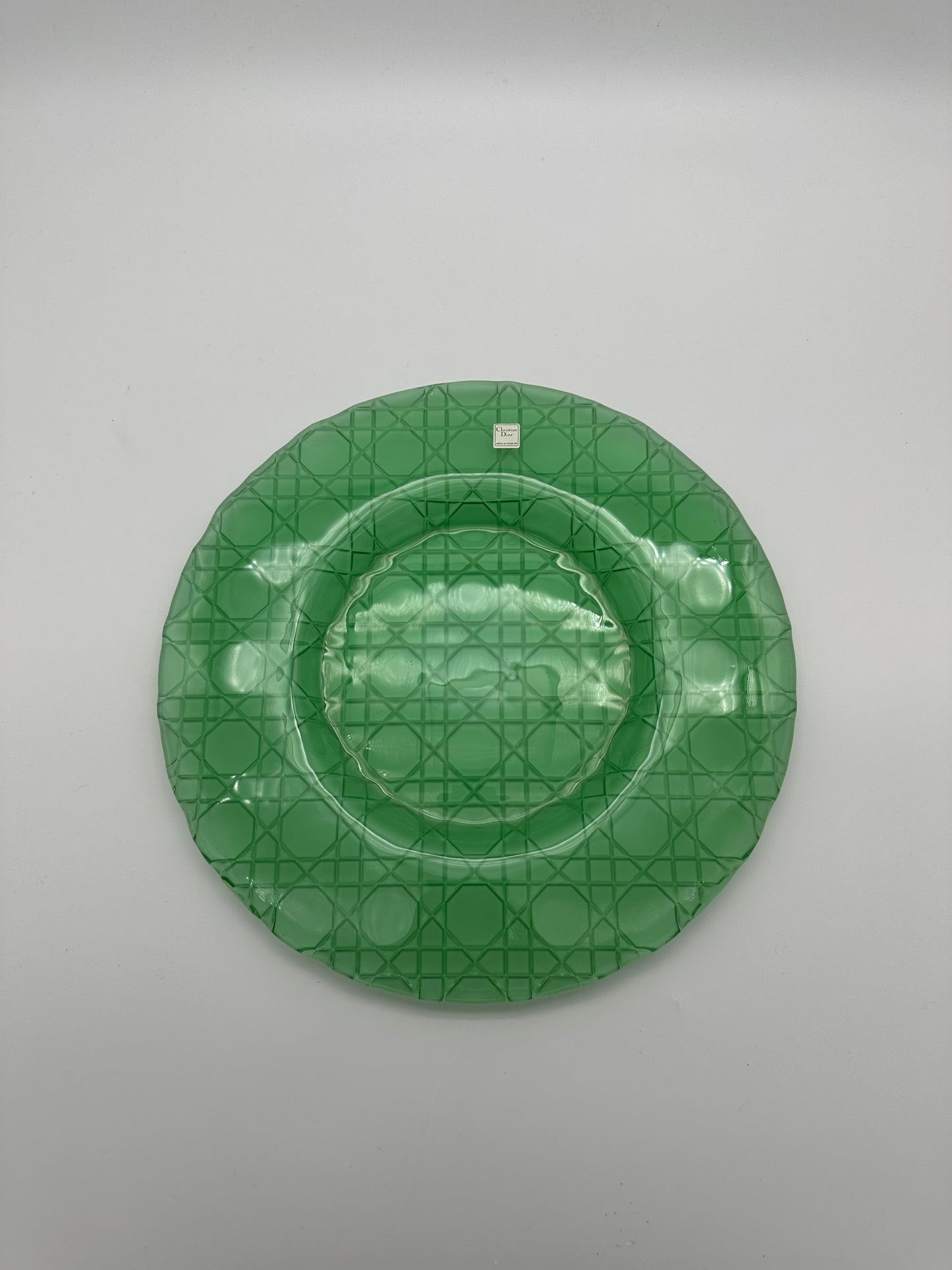 Assiette de présentation en cristal, cannage XL, Dior, 80s