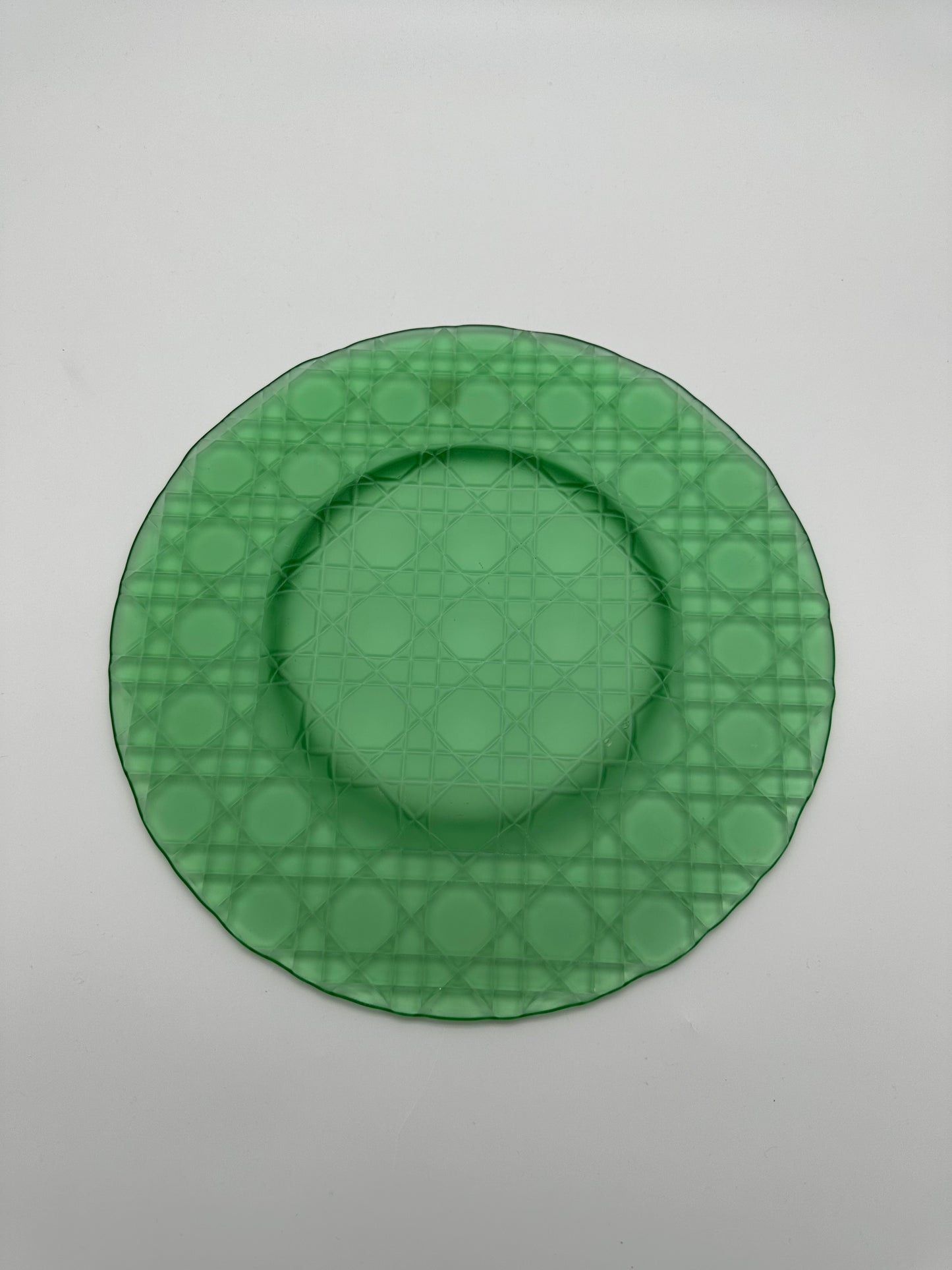 Assiette de présentation en cristal, cannage XL, Dior, 80s