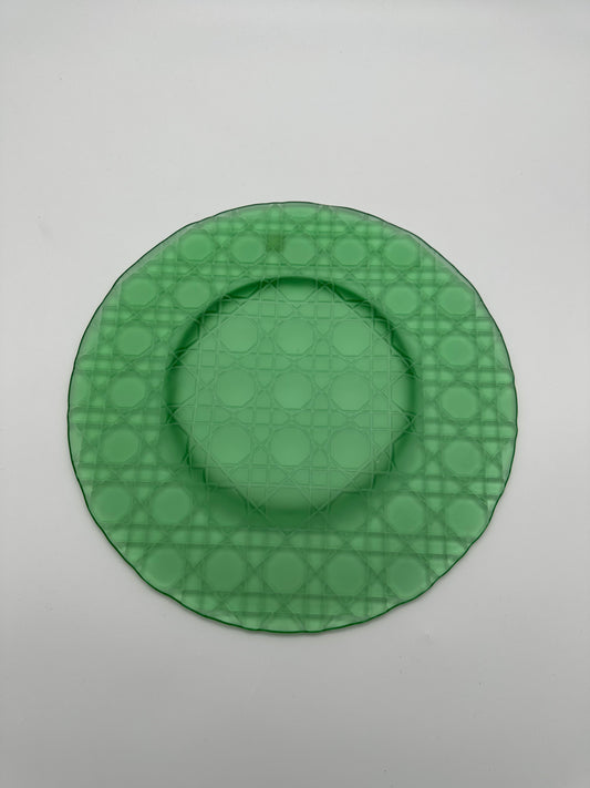 Assiette de présentation en cristal, cannage XL, Dior, 80s