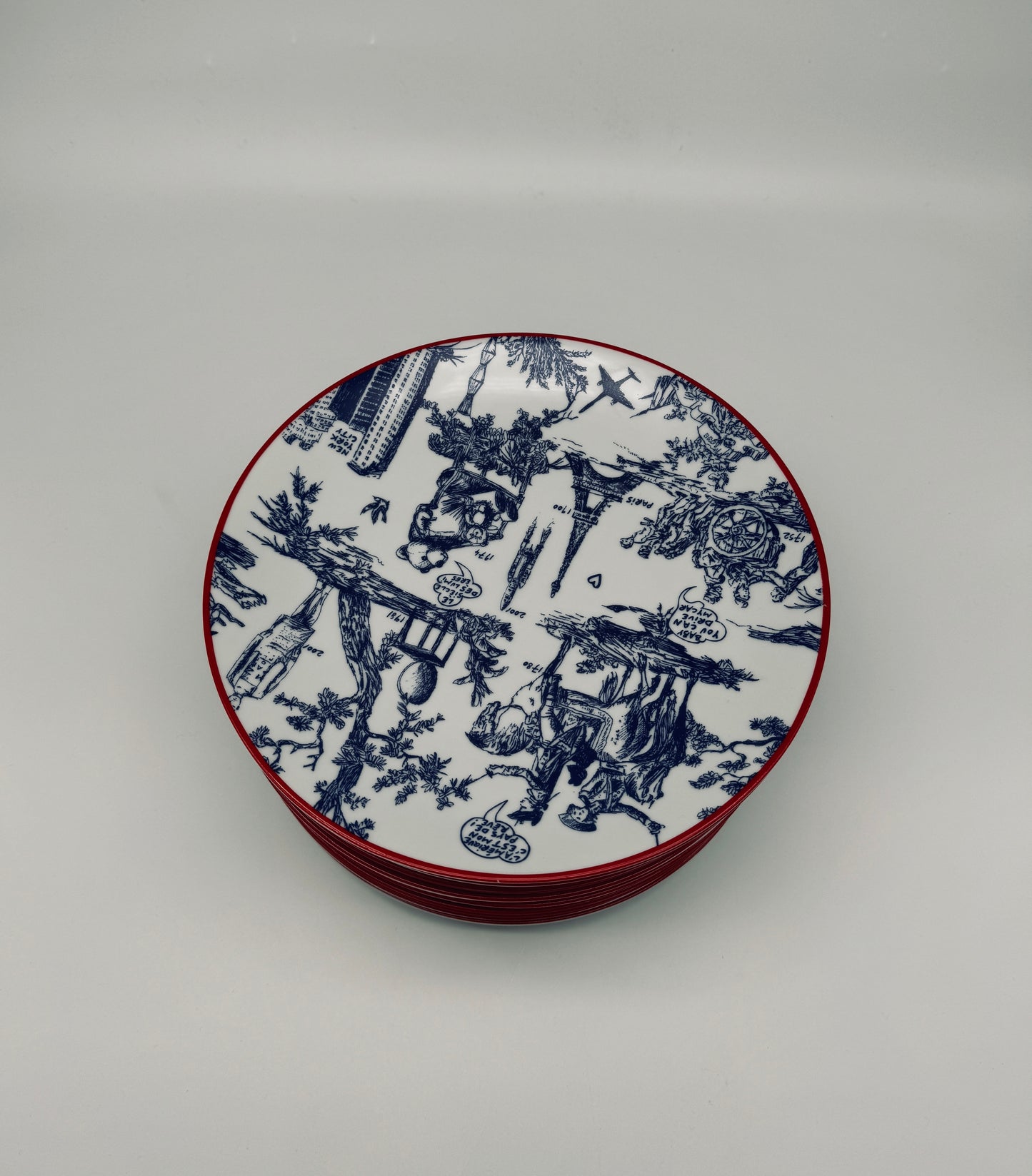 Ensemble de 6 assiettes, JC de Castelbajac, Deshoulieres