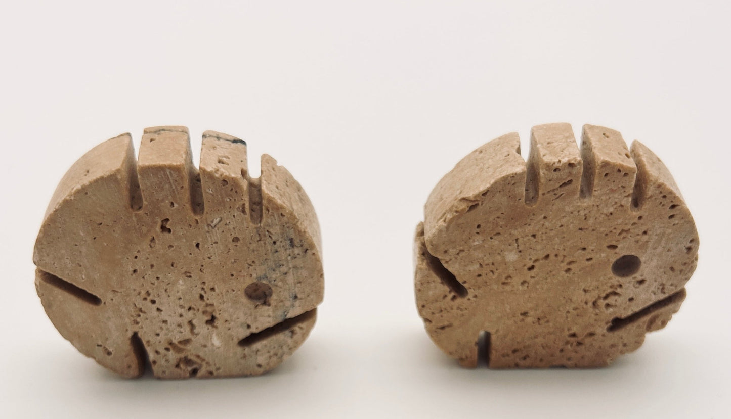 Sculptures Poissons en travertin, Enzo Mari, Fratelli MANELLI , 70s