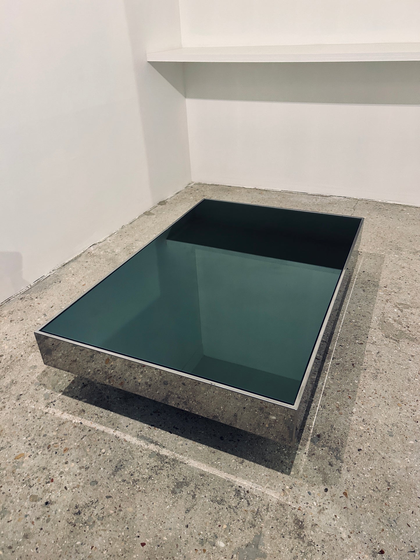 Table basse miroir, Willy Rizzo pour Cidue, 70s