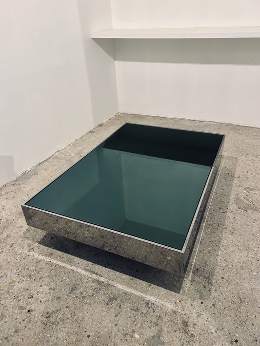 Table basse miroir, Willy Rizzo pour Cidue, 70s