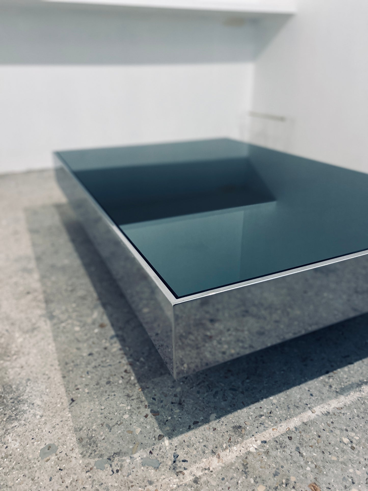 Table basse miroir, Willy Rizzo pour Cidue, 70s