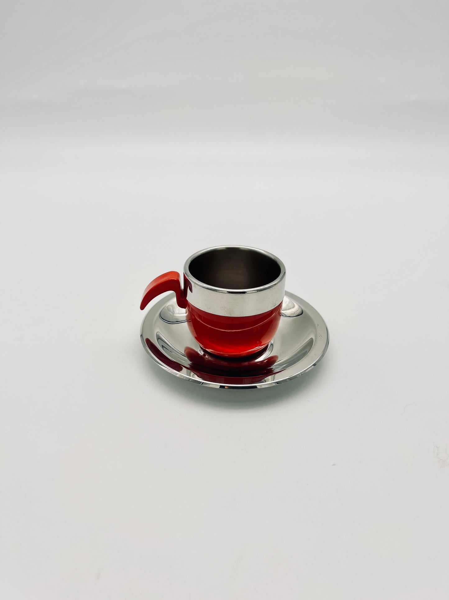 Set de tasses à café Stella rouge, La Metallurgica Lux, Italie, 70s