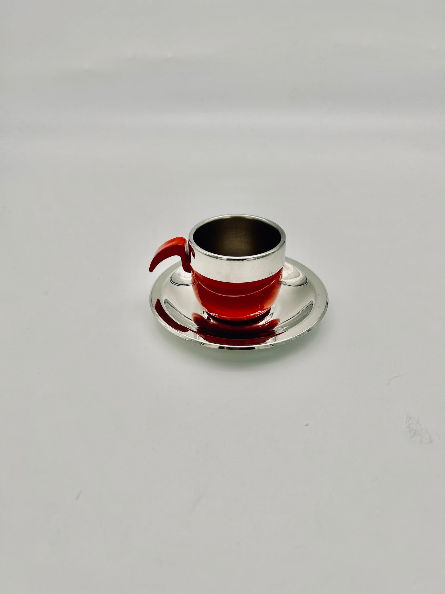 Set de tasses à café Stella rouge, La Metallurgica Lux, Italie, 70s