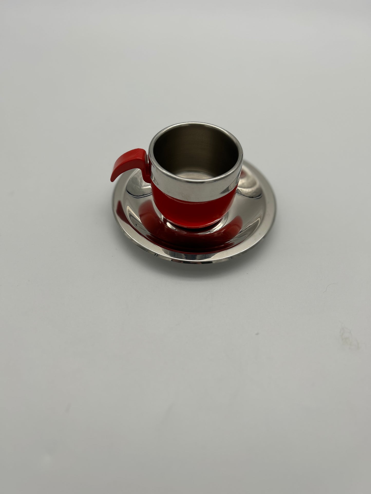 Set de tasses à café Stella rouge, La Metallurgica Lux, Italie, 70s