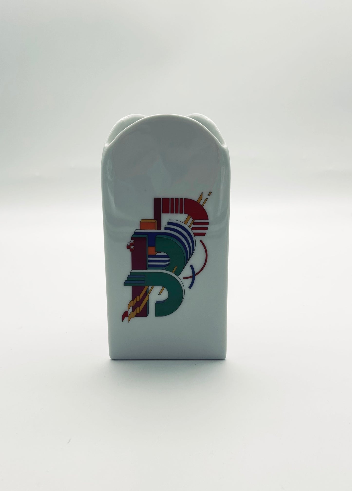 Vase céramique Alphabet blanc, Marcello Morandini, Rosenthal, 80s