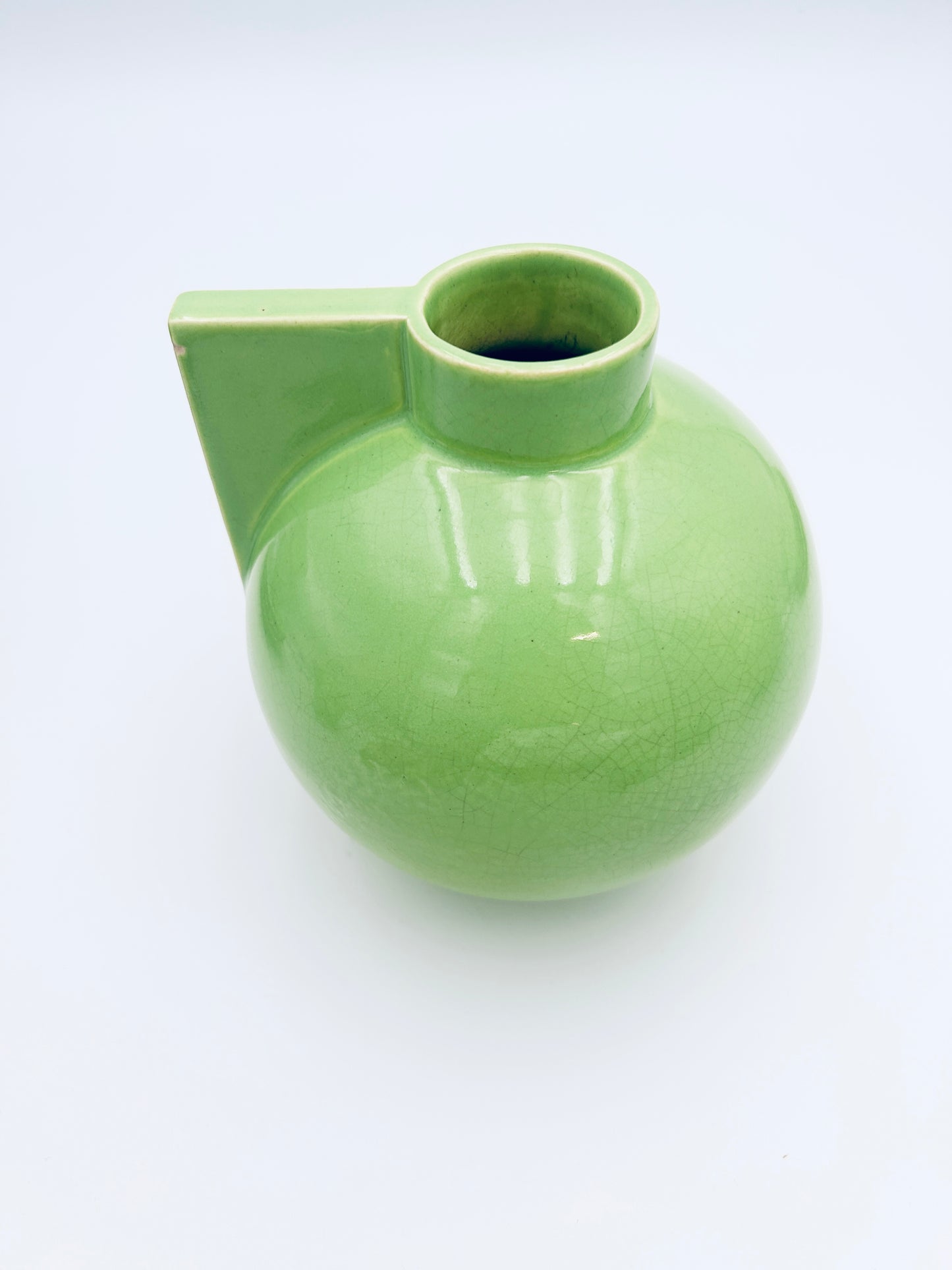 Service à café en céramique émaillée verte, Colette Gueden, Primavera France, 60s