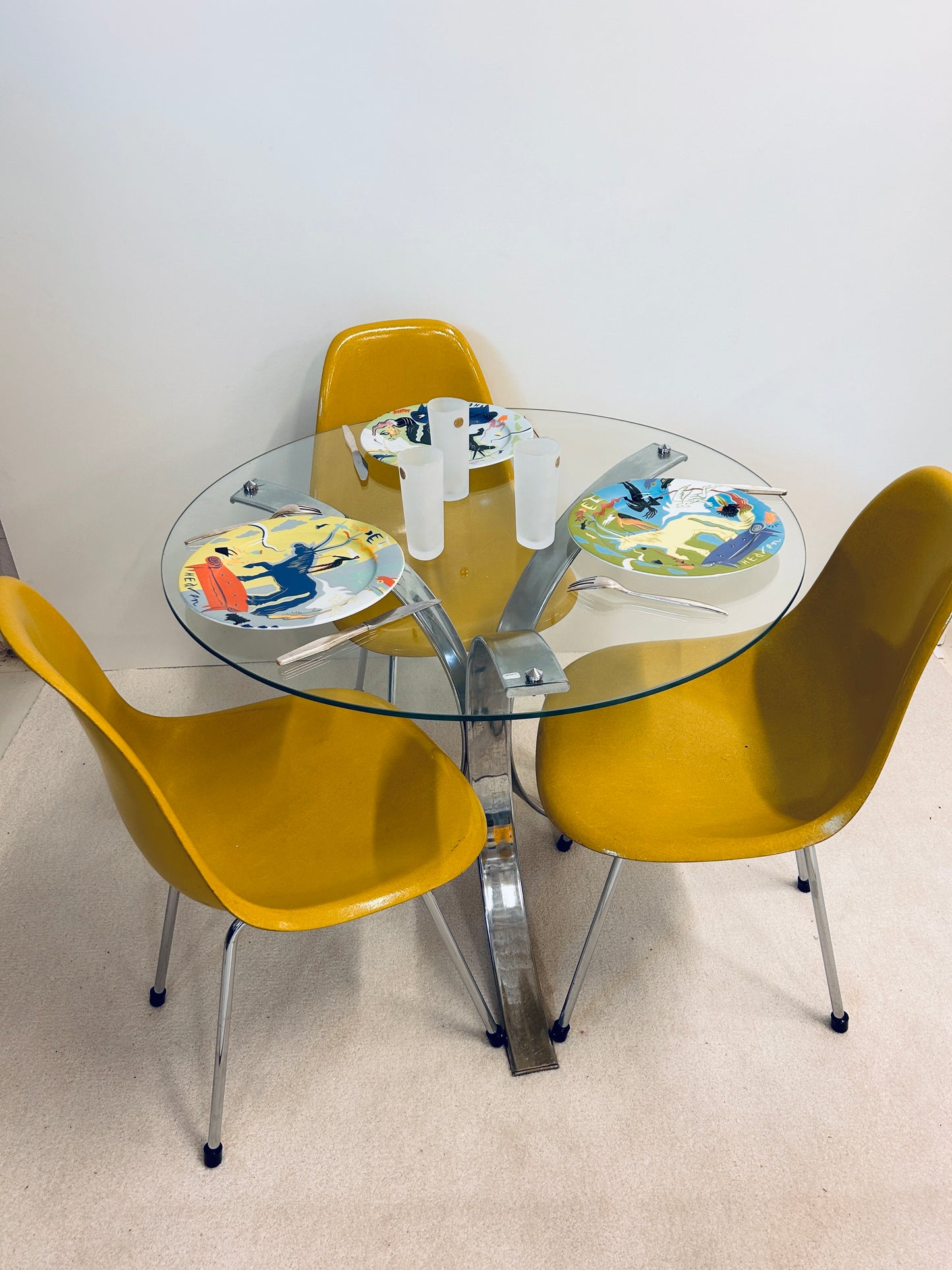 Chaise DSX moutarde Charles et Ray Eames, édition Herman Miller, 70s