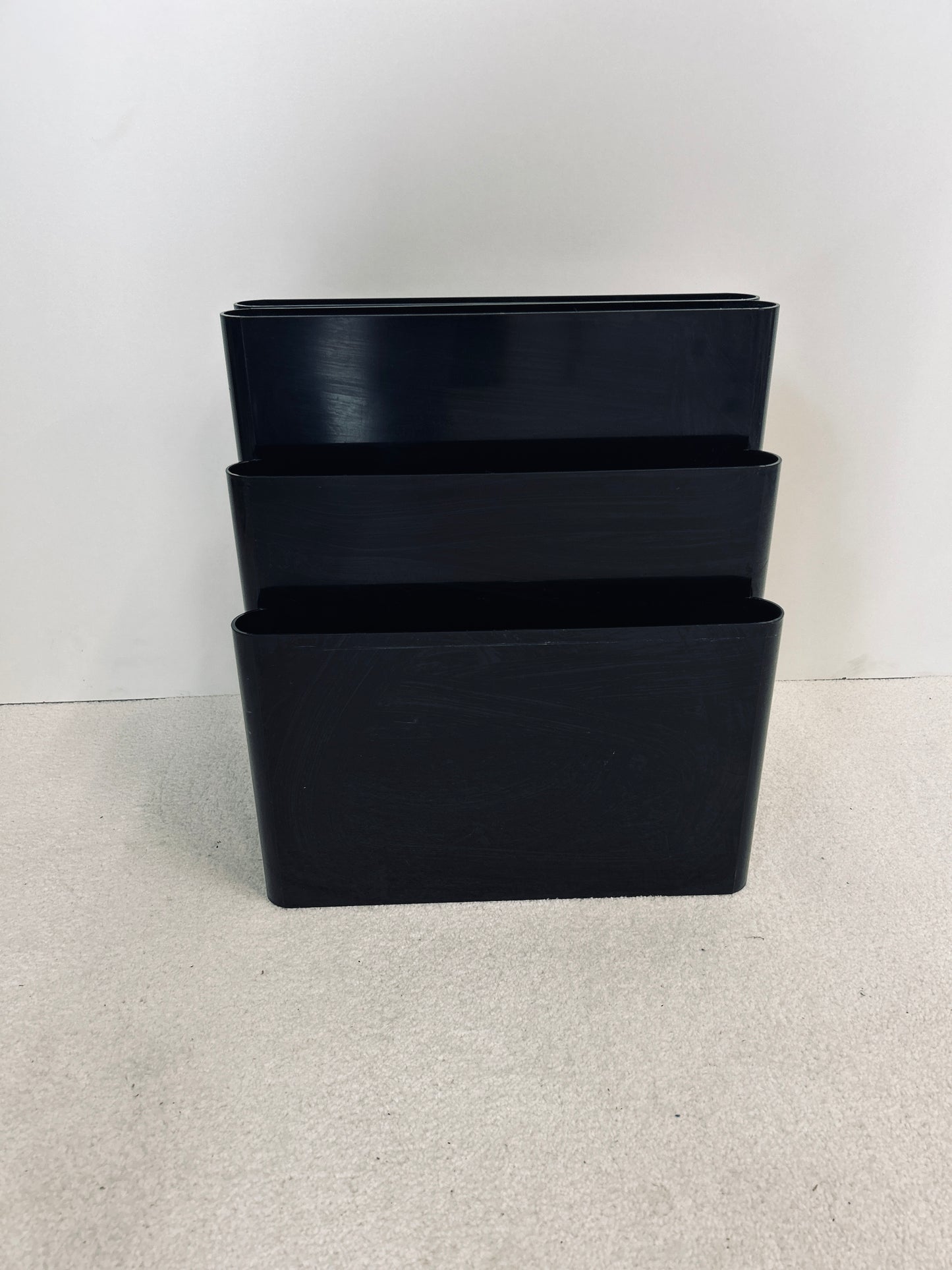 Porte-Revues Noir 6 compartiments, Giotto Stoppino, Kartell, 70s