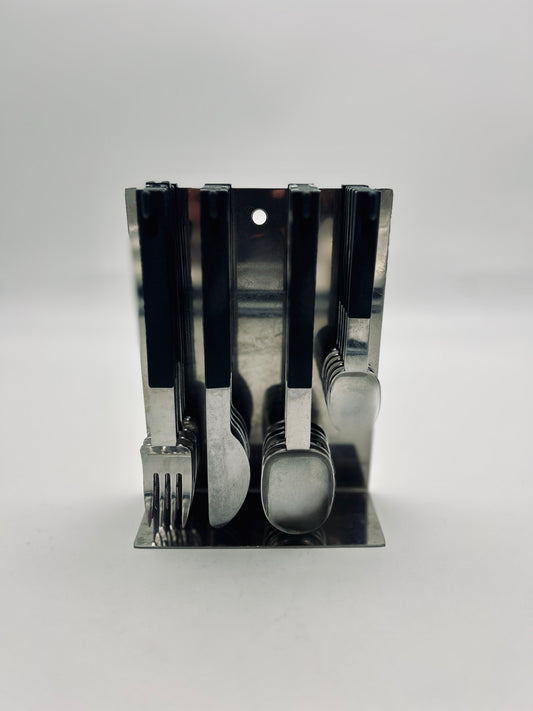 Set de couverts suspendus noirs Abert, Italie, 70s