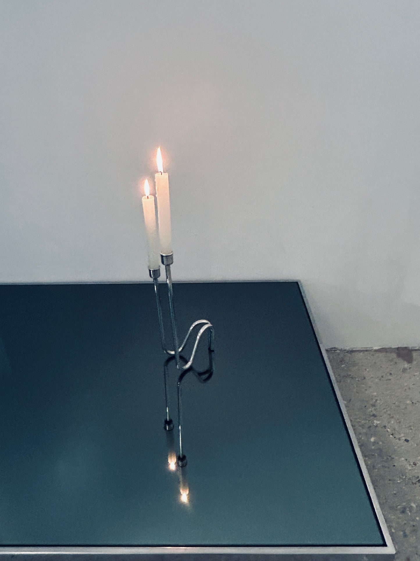 Chandelier Flame, double bougie, Lino Sabattini, 70s