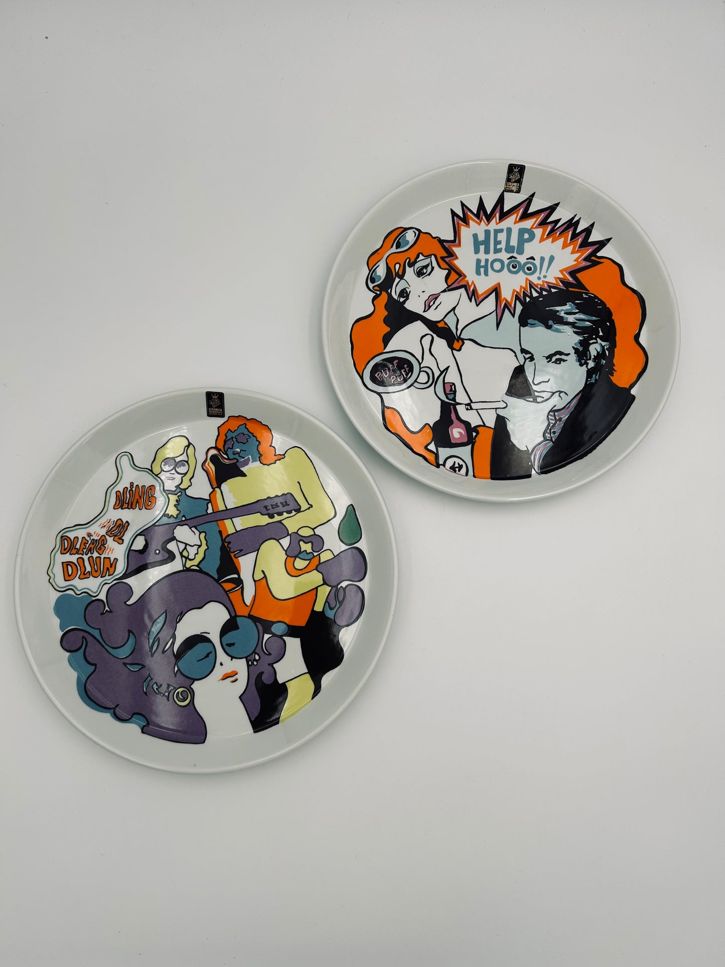 Assiettes de présentation Pop Dling, Franco Pozzi, Italie, 70s