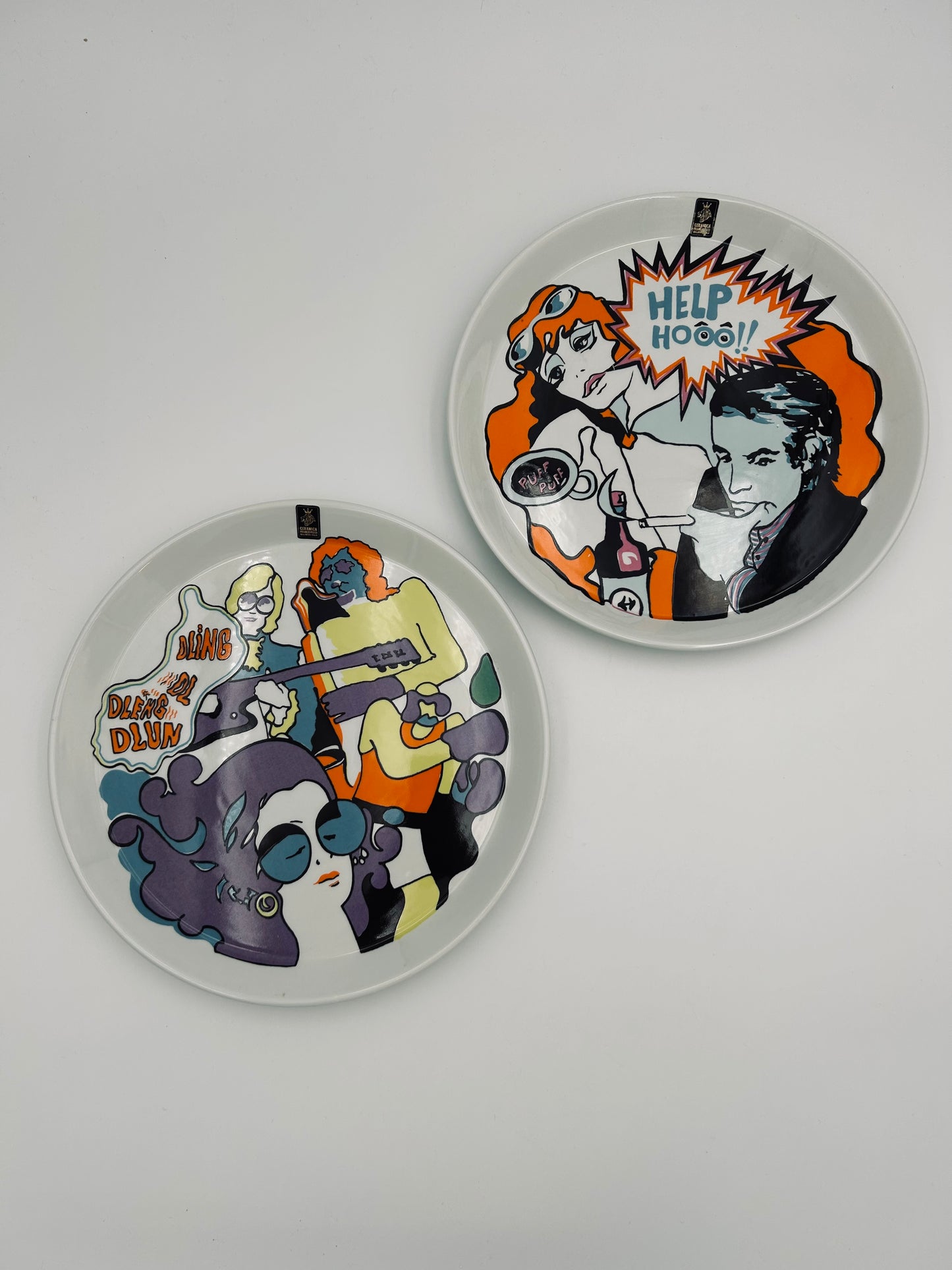 Assiettes de présentation Pop Dling, Franco Pozzi, Italie, 70s