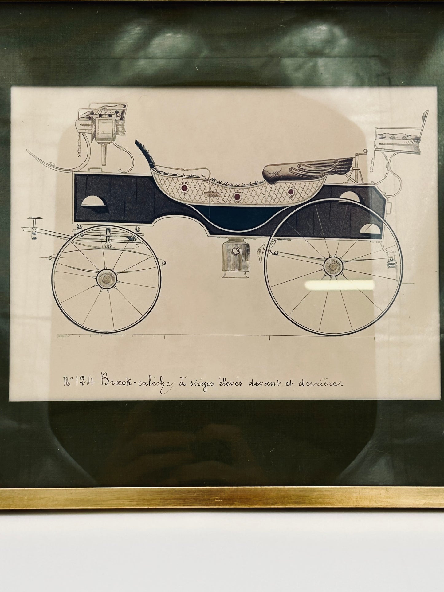 Gravure calèche encadrée, Hermès