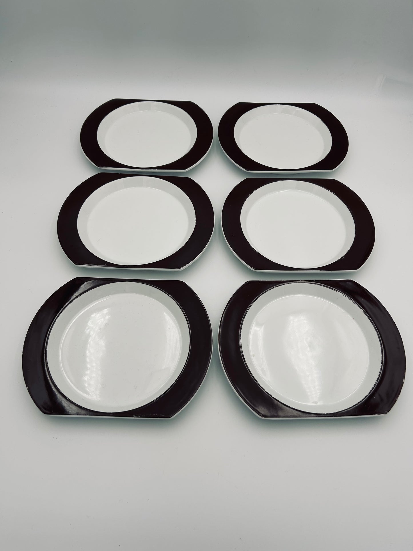 Assiettes "Linéa 72", Joe Colombo et Ambrogio Pozzi pour Air Italia, Richard Ginori, 70s