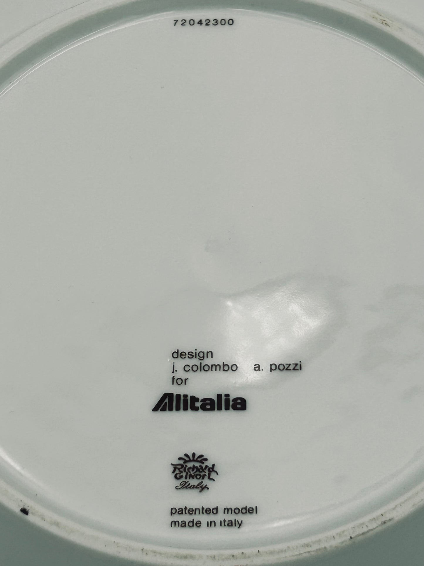 Assiettes "Linéa 72", Joe Colombo et Ambrogio Pozzi pour Air Italia, Richard Ginori, 70s