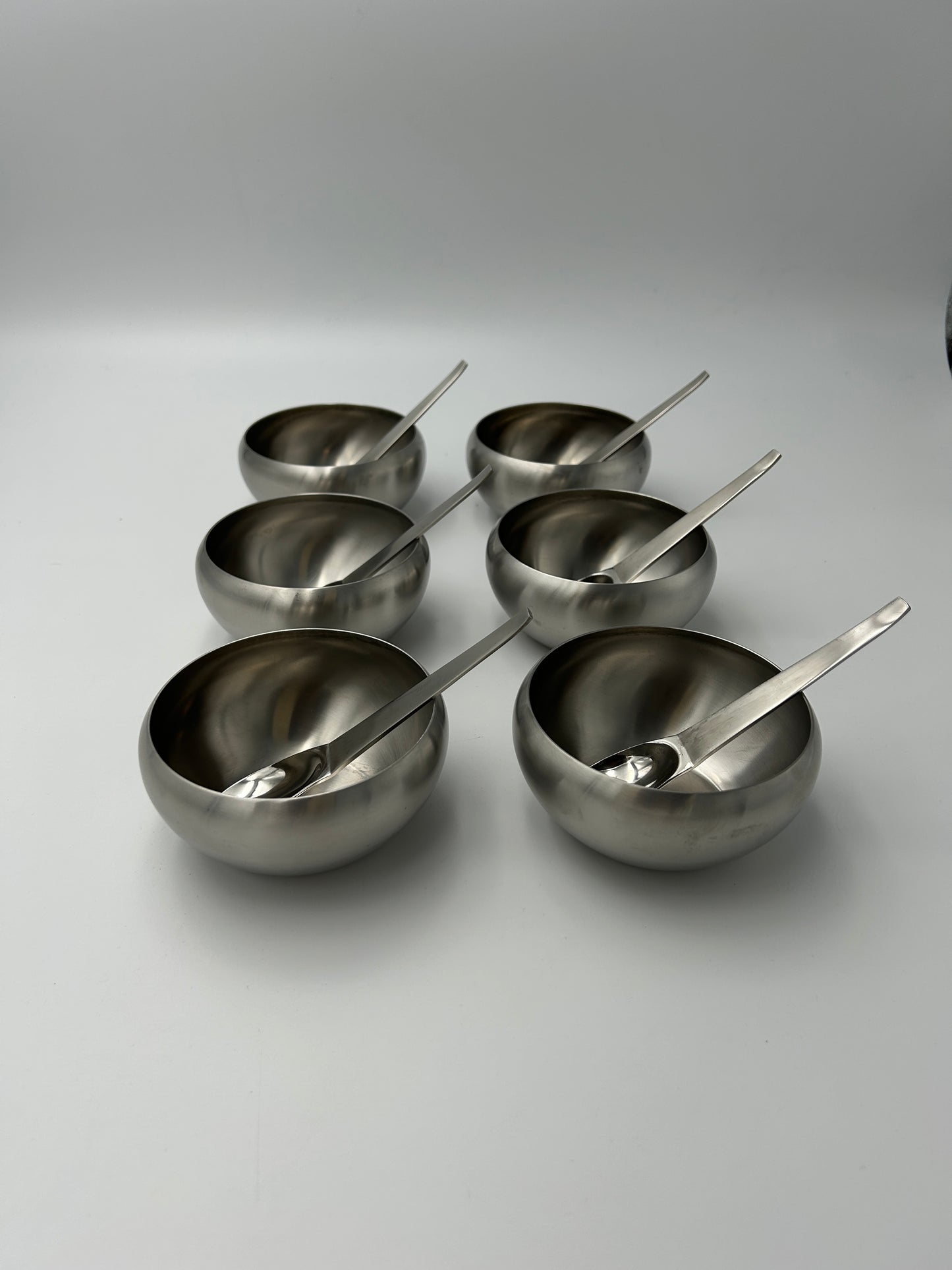 Set of dessert cups, Carl Auböck, Morinox, 1960s