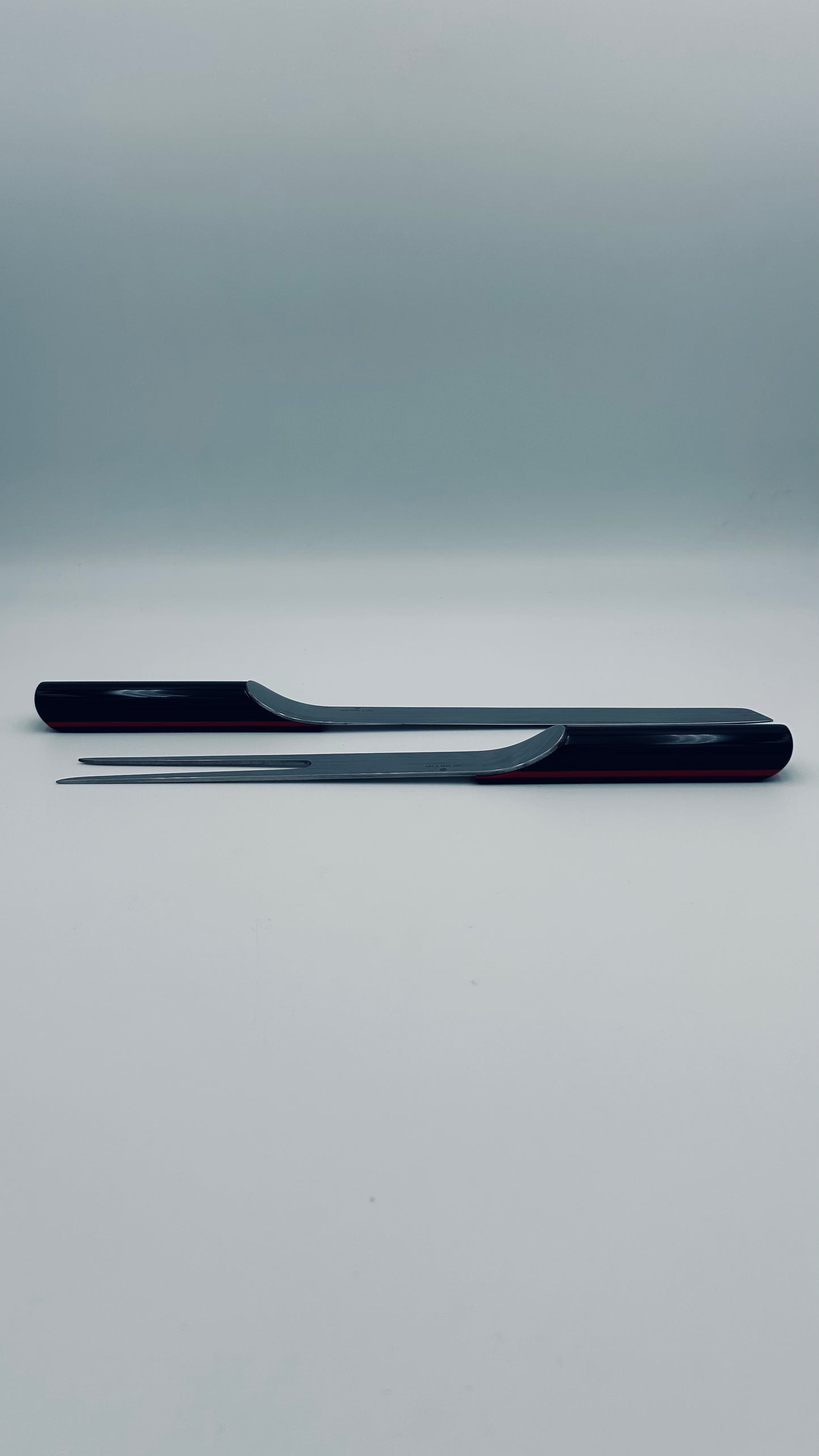 Couverts de service noirs, Rede Guzzini, 80s