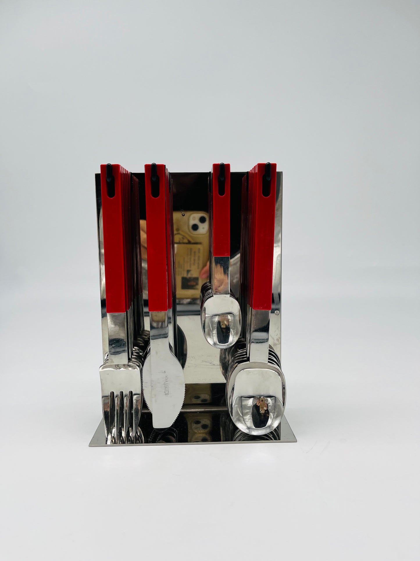 Set de couverts suspendus rouge Abert, Italie, 70s