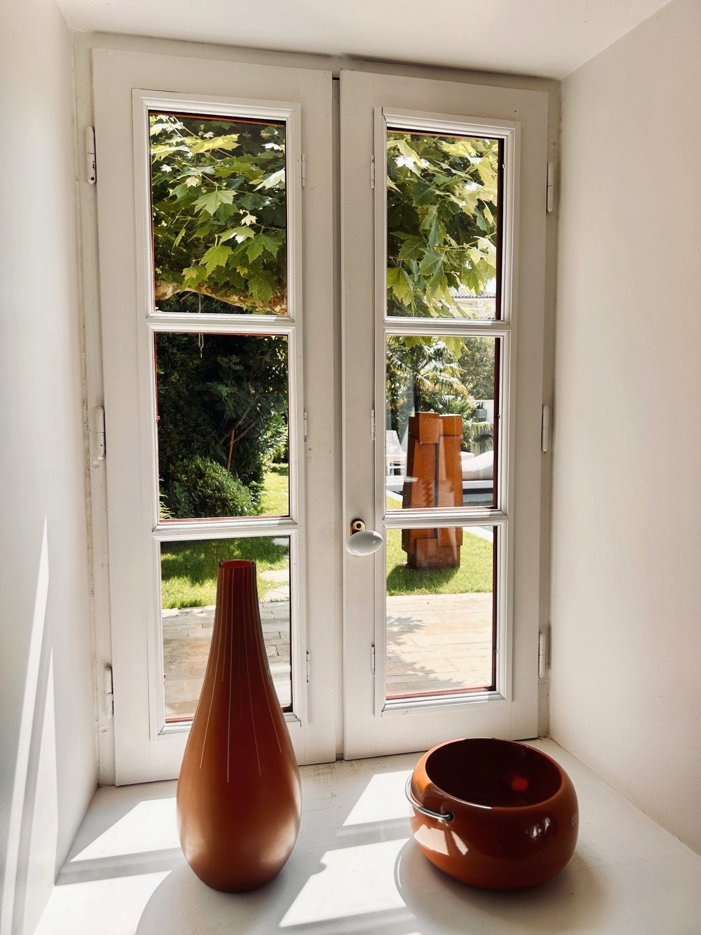 Vase Algoritmi coloris ambre en verre de Murano, Francesco Lucchese pour Salviati, 2005