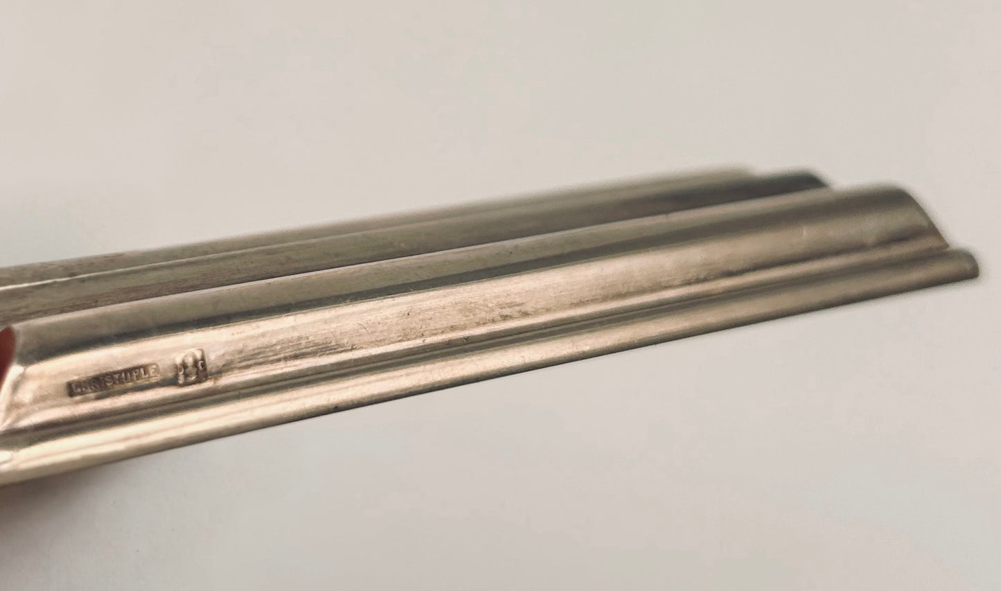 Porte-couteaux striés ART DECO, Christofle, 70s