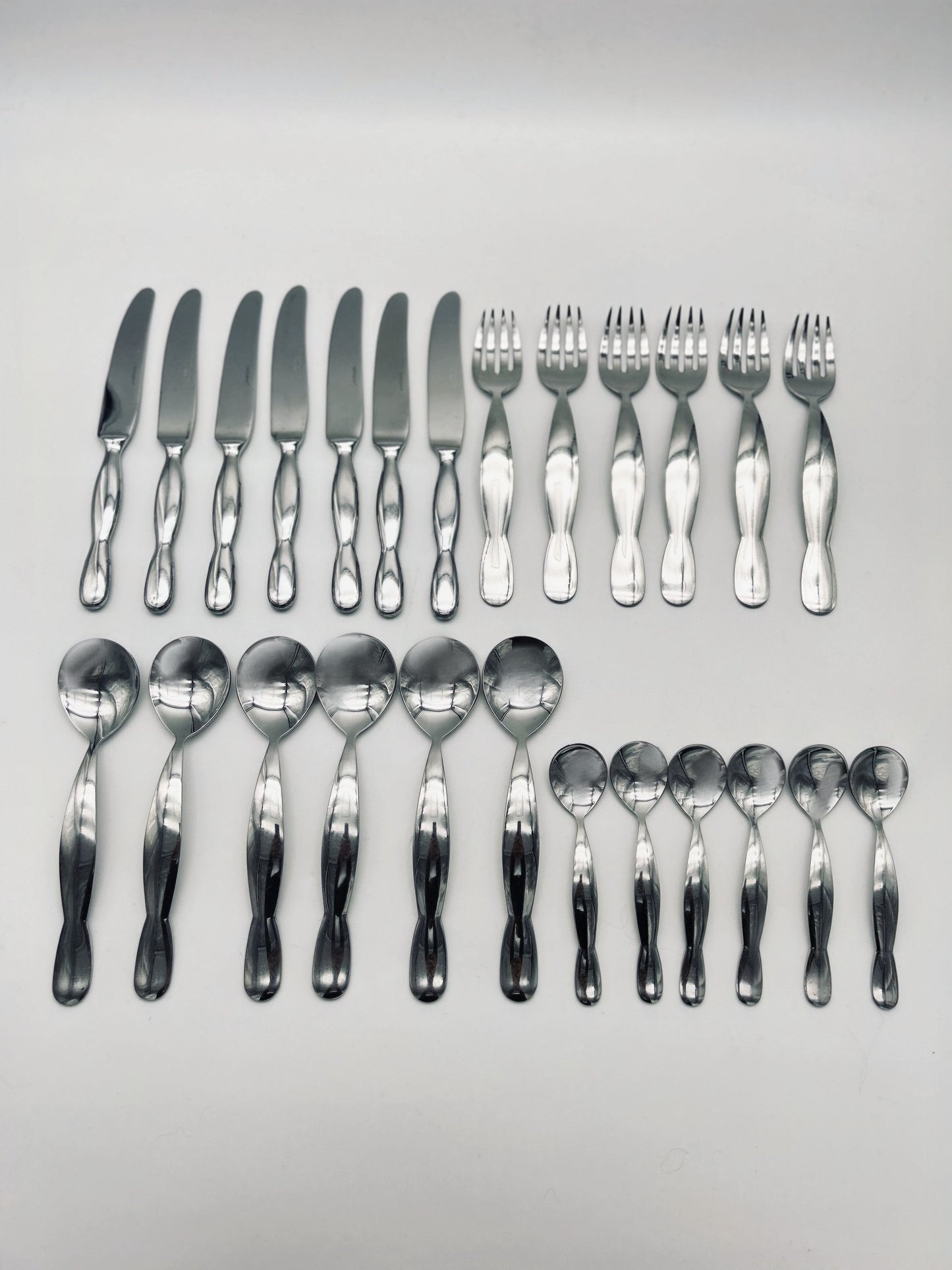 Set de Couverts ondulés, Teseo B pour Gottingen, 80s