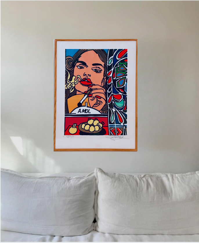 Lithographie Erro, La femme fatale, 90s